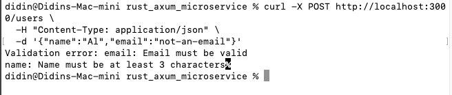 Create a Microservice in Rust with Axum and SQLx - validation