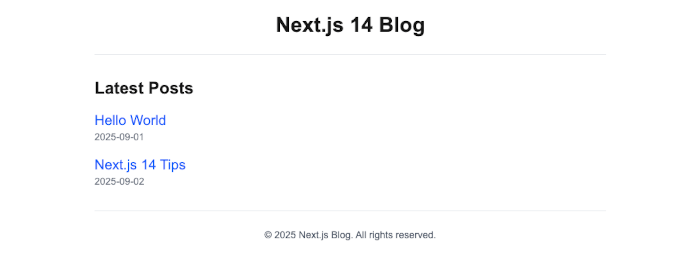 Next.js 14 Tutorial: Create a Blog with App Router and Tailwind CSS - md list