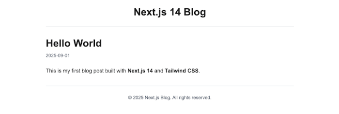 Next.js 14 Tutorial: Create a Blog with App Router and Tailwind CSS - md details
