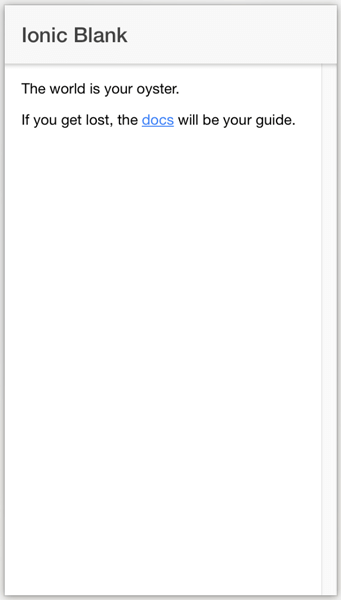 Step by Step Tutorial Creating Ionic 2 Apps From Scratch - blank starter project