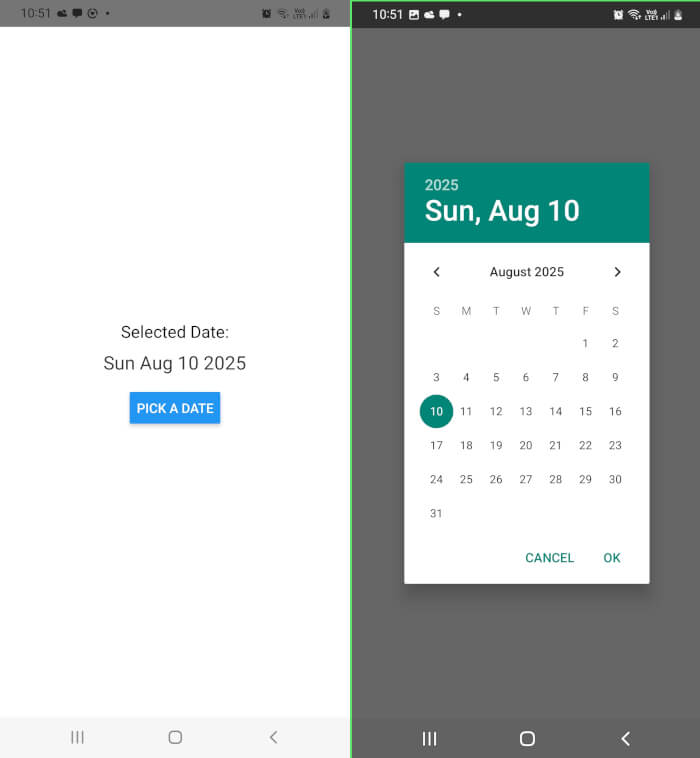 Create React Native Datepicker - basic datepicker