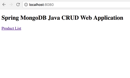 Spring Boot, MVC, Data and MongoDB CRUD Java Web Application - Spring Boot MVC Front Page