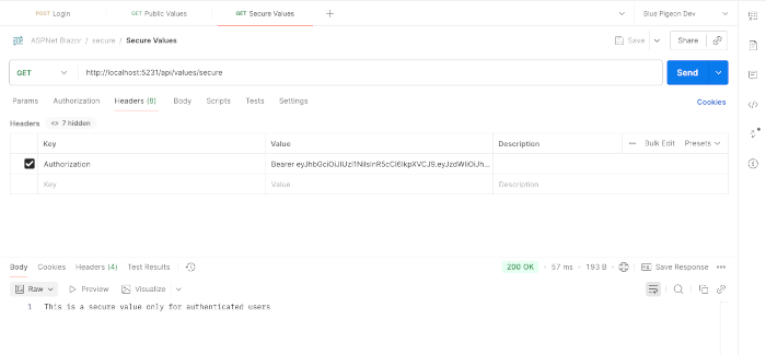 Build a Secure Blazor WebAssembly App with ASP.NET Core 10 and JWT Authentication - Secure endpoint with bearer token