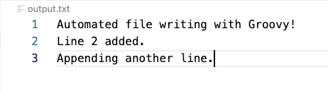 Automate Tasks with Groovy Scripts - write file