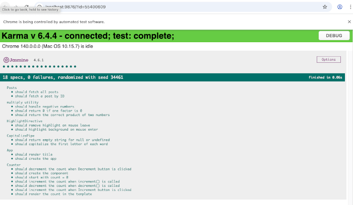 Angular 20 Unit Testing Guide with Jasmine and Karma - pipe test