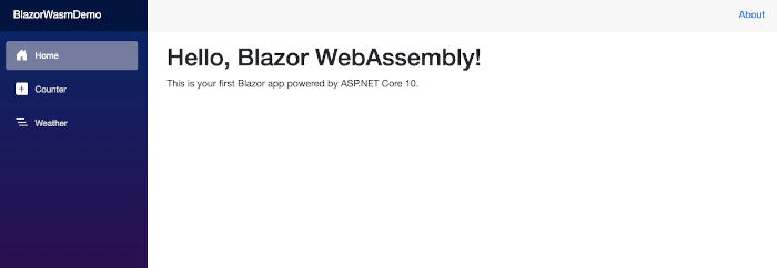 Getting Started with Blazor WebAssembly in ASP.NET Core 10 - updated home page