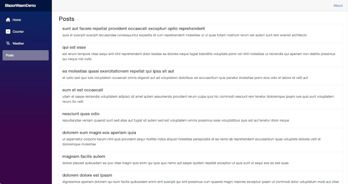 Getting Started with Blazor WebAssembly in ASP.NET Core 10 - Posts list