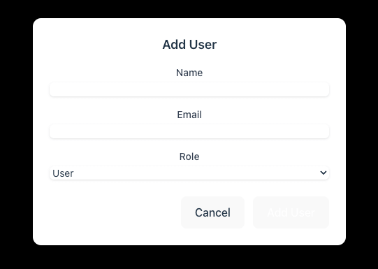 Vue 3 + Tailwind CSS: Build a Responsive Admin Dashboard - add user modal