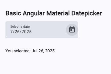 Mastering Angular Material Datepicker with Standalone Components - basic datepicker 3