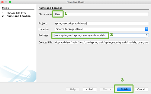 Spring Boot, Security, and Data MongoDB Authentication Example - Netbeans User Class