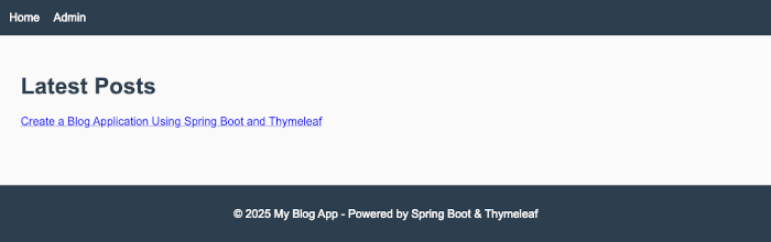 Create a Blog Application Using Spring Boot and Thymeleaf - home