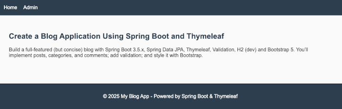 Create a Blog Application Using Spring Boot and Thymeleaf - post