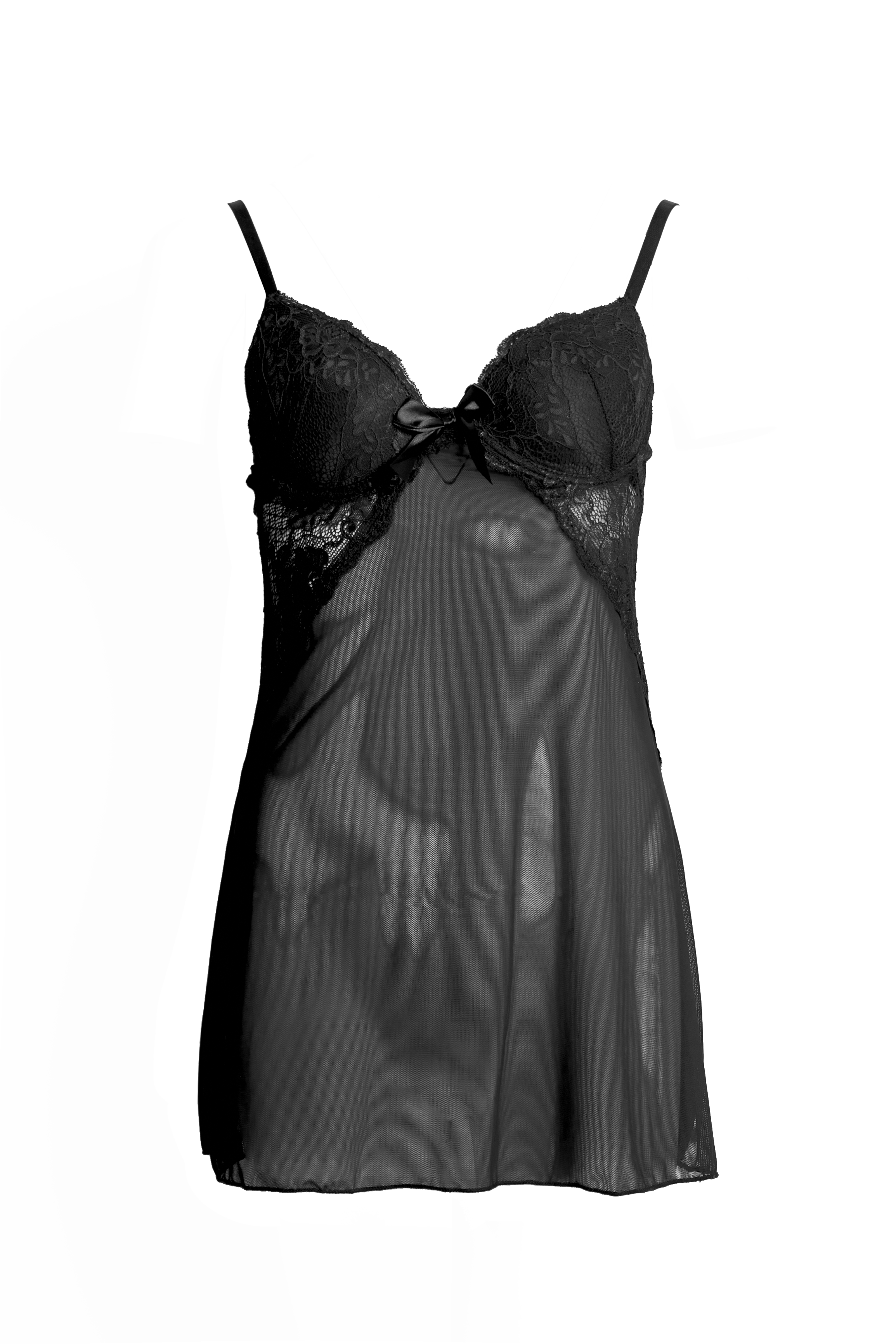 Soft Lullaby Underwired Babydoll Set in Black • Dreamscape