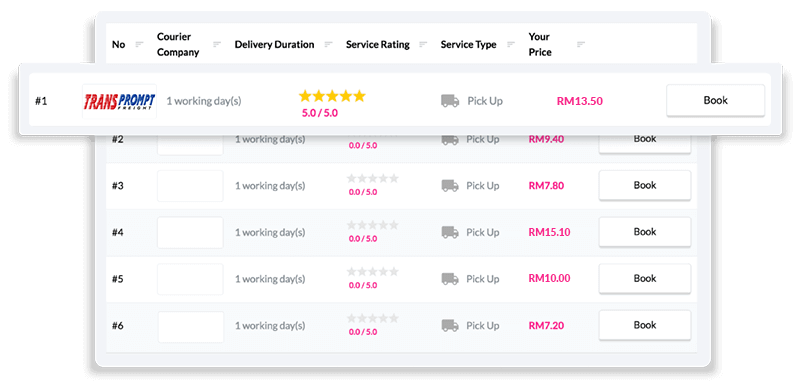 book courier Transprompt Freight