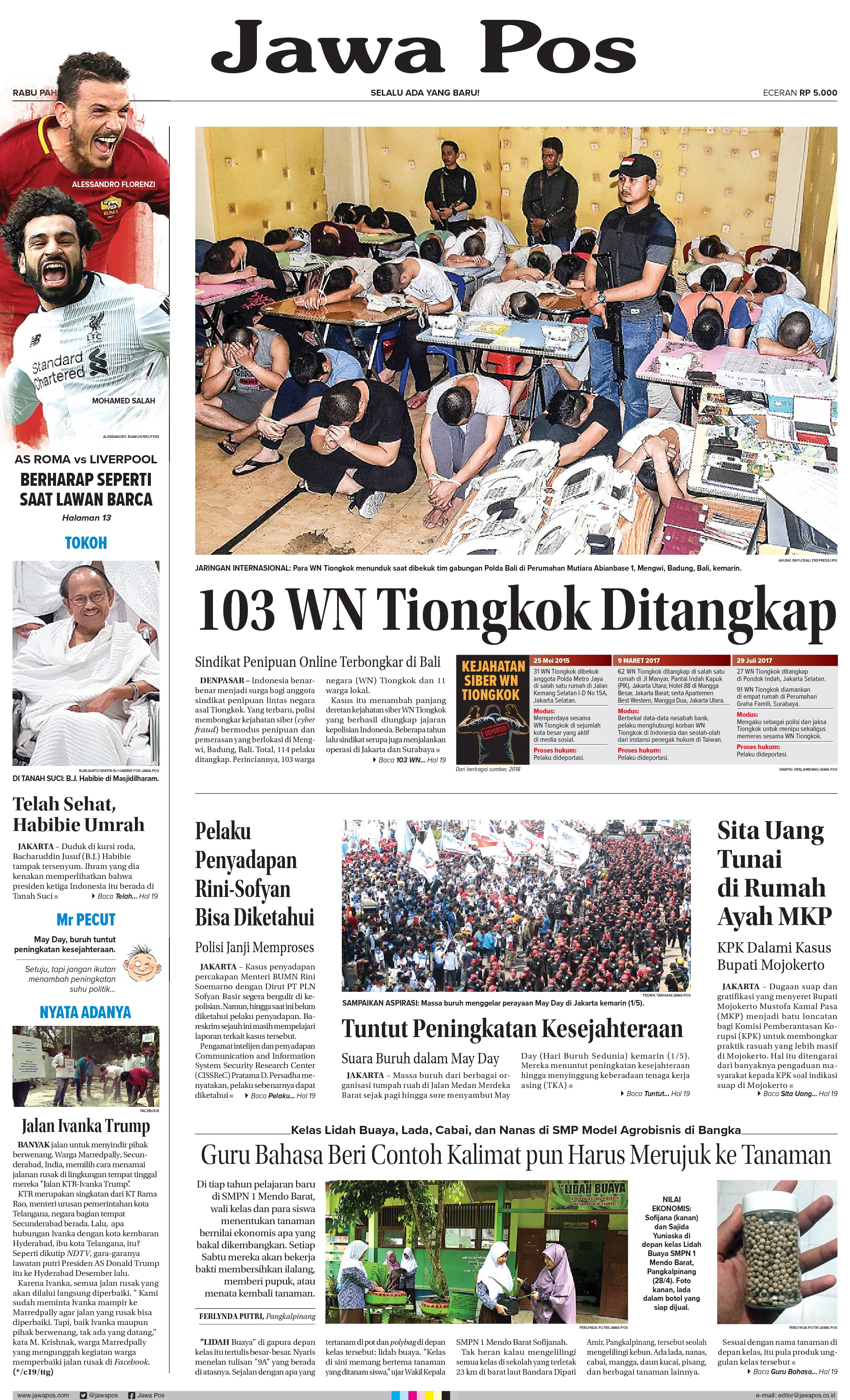 Jawa Pos Newspaper 02 May 2018 Gramedia Digital