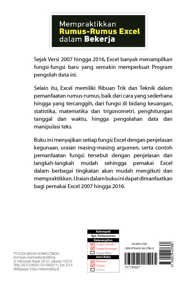 Jual Buku Mempraktikkan Rumus-Rumus Excel Dalam Bekerja 