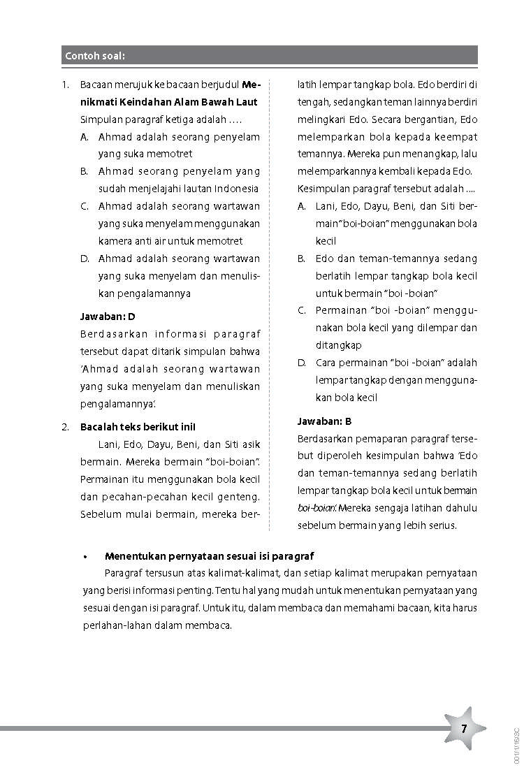 Contoh Soal Menentukan Pernyataan Yang Sesuai Dengan Isi