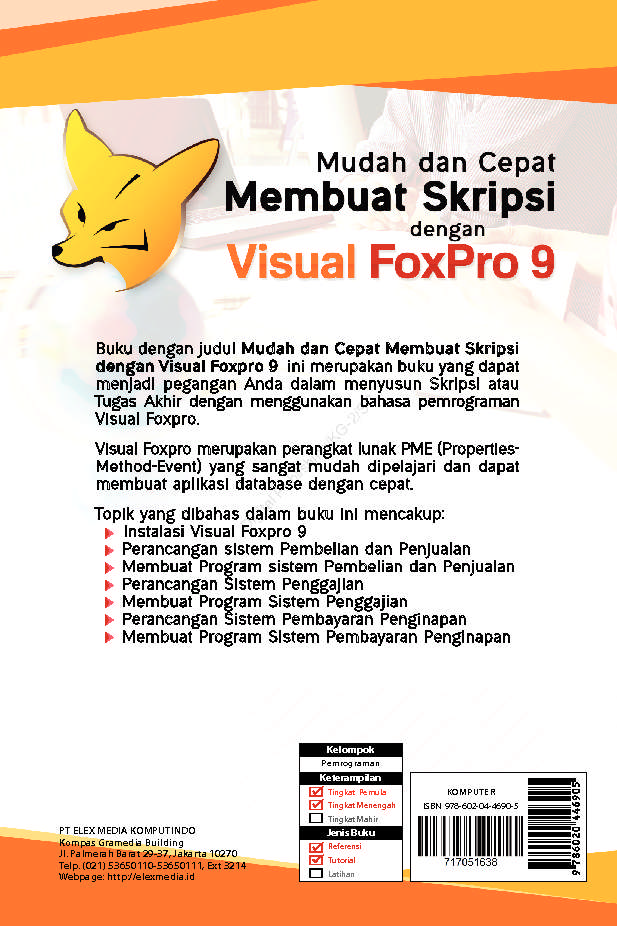mudah dan cepat membuat skripsi dengan visual foxpro 9 book by ir yuniar supardi dan asriyanik mudah dan cepat membuat skripsi dengan visual foxpro 9 book by ir yuniar supardi dan asriyanik