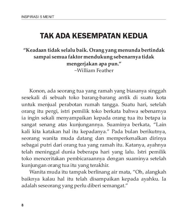 Jual Buku Inspirasi 5 Menit oleh Imelda Saputra - Gramedia 