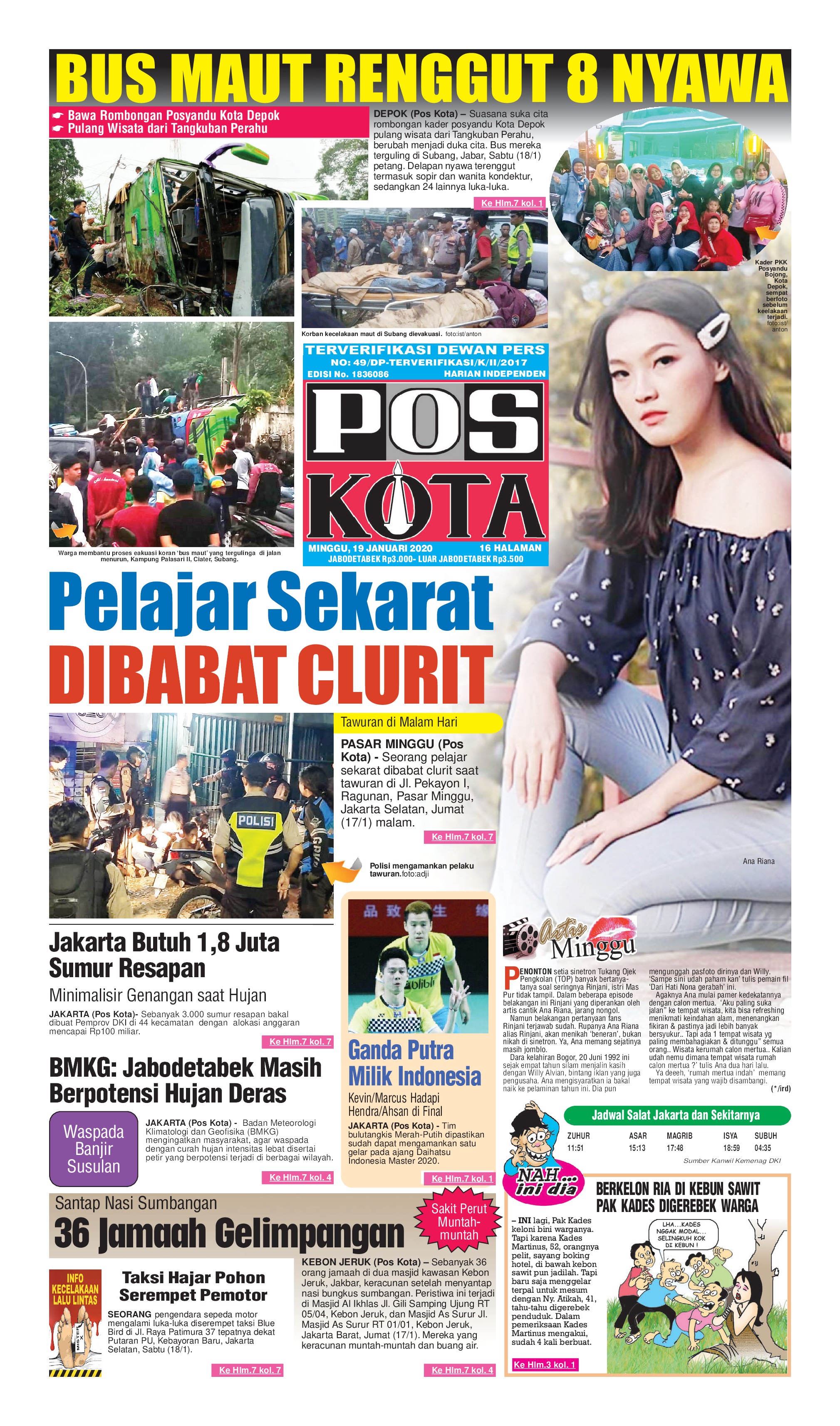 Jual Koran Pos Kota 19 Januari 2020 - Gramedia Digital Indonesia