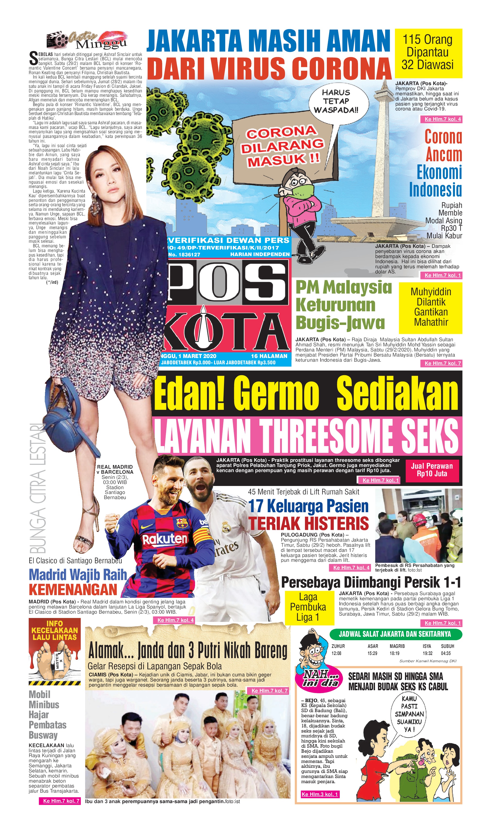 Jual Koran Pos Kota 01 Maret 2020 - Gramedia Digital Indonesia