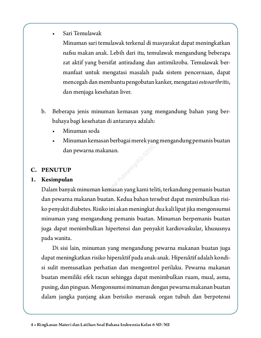 Jual Buku Ringkasan Materi Dan Latihan Soal Bahasa Indonesia Kelas 6 Sd Oleh Irni Shobariani Dan Ismi T Nimah Gramedia Digital Indonesia