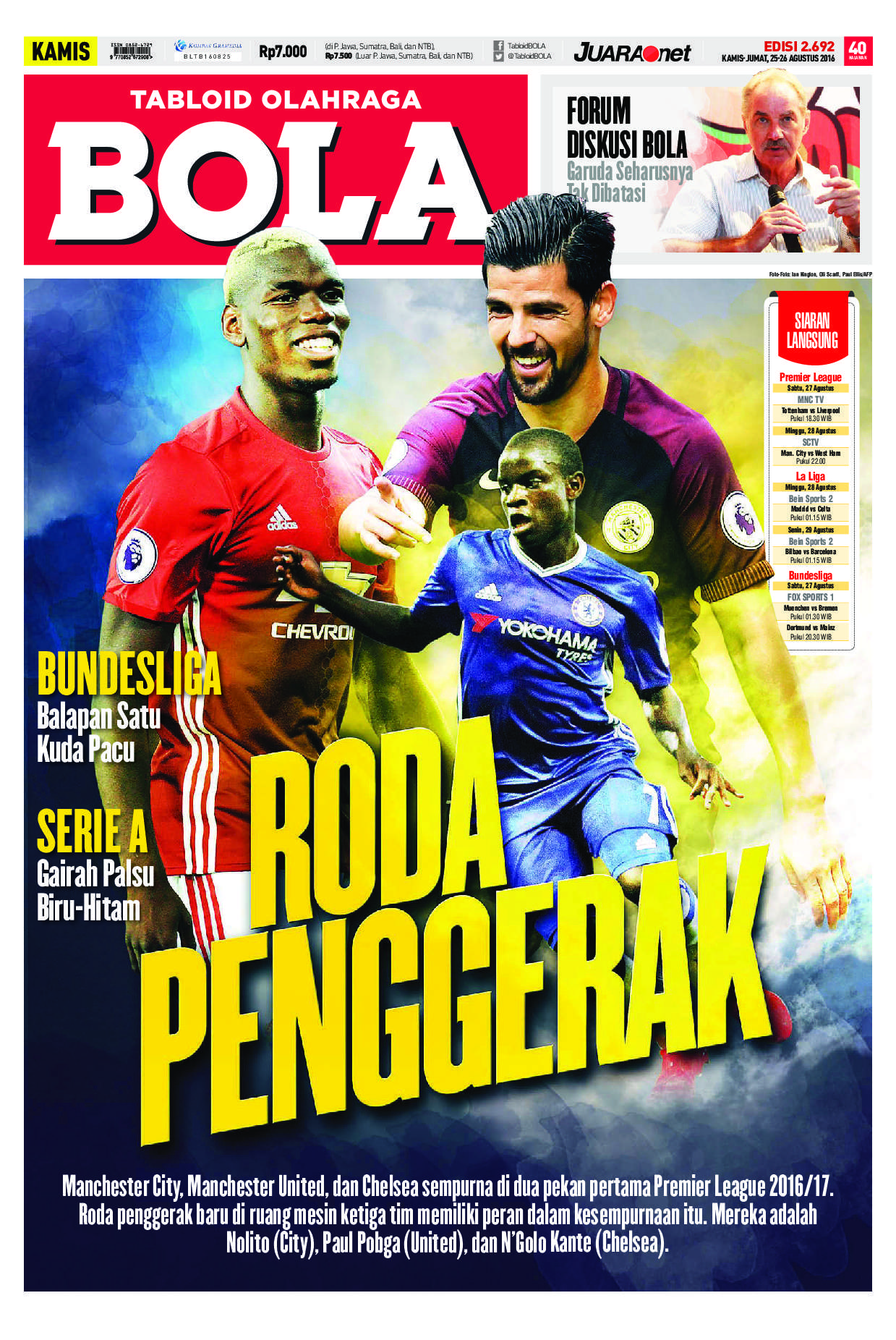 Jual Majalah Tabloid Bola Sabtu ED 2725 Desember 2016 ...