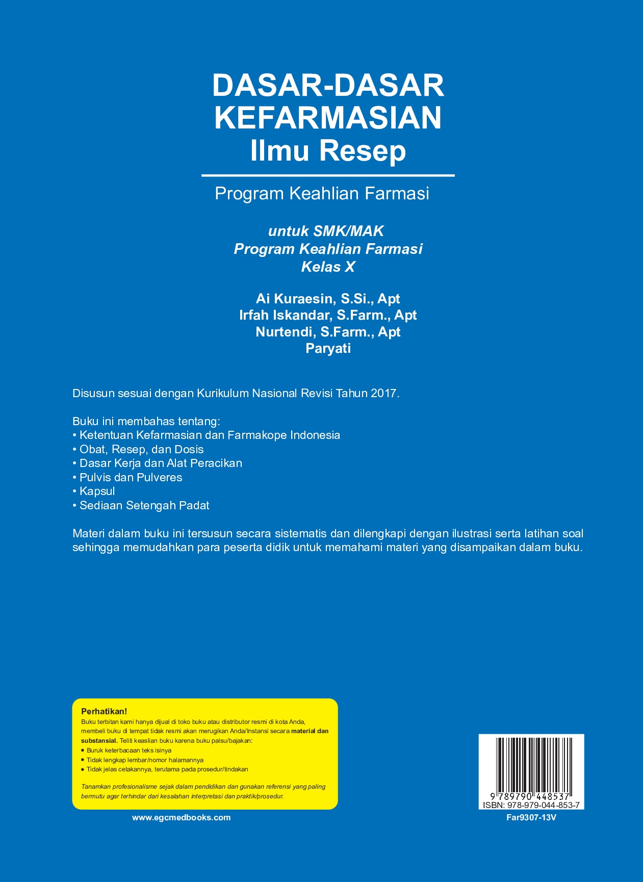 Dasar Dasar Kefarmasian Ilmu Resep Program Keahlian Farmasi Untuk Smk Mak Program Keahlian Farmasi Kelas X Smk Jawa Barat Book By Ai Kuraesin Dkk Gramedia Digital