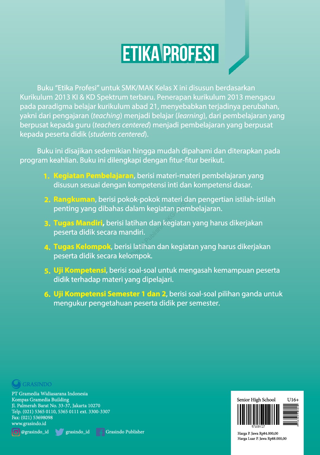 Jual Buku Etika Profesi Untuk Smk Mak Kelas X Oleh Rakhmayanti S Pd Gramedia Digital Indonesia
