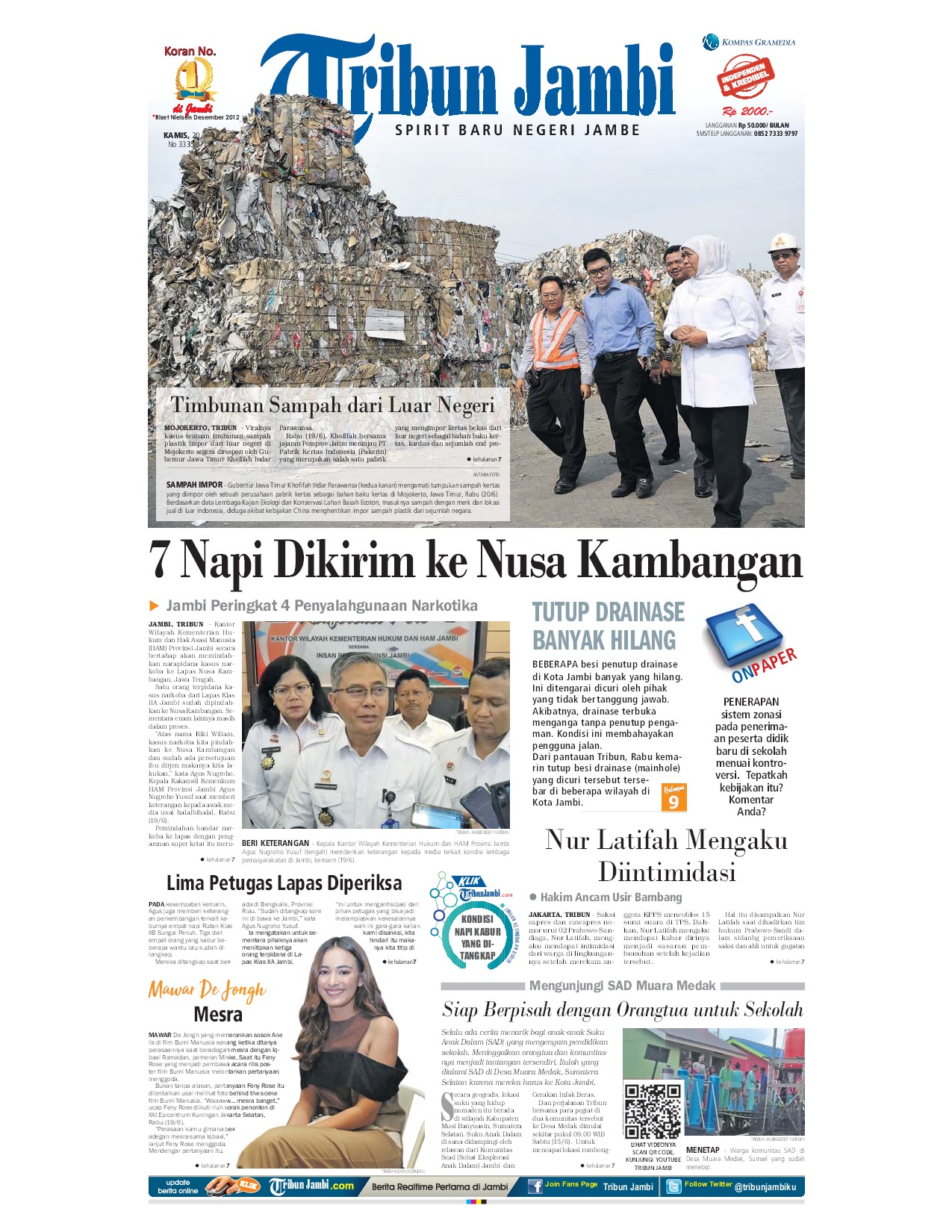 Tribun Jambi Newspaper 20 June 2019 Gramedia Digital