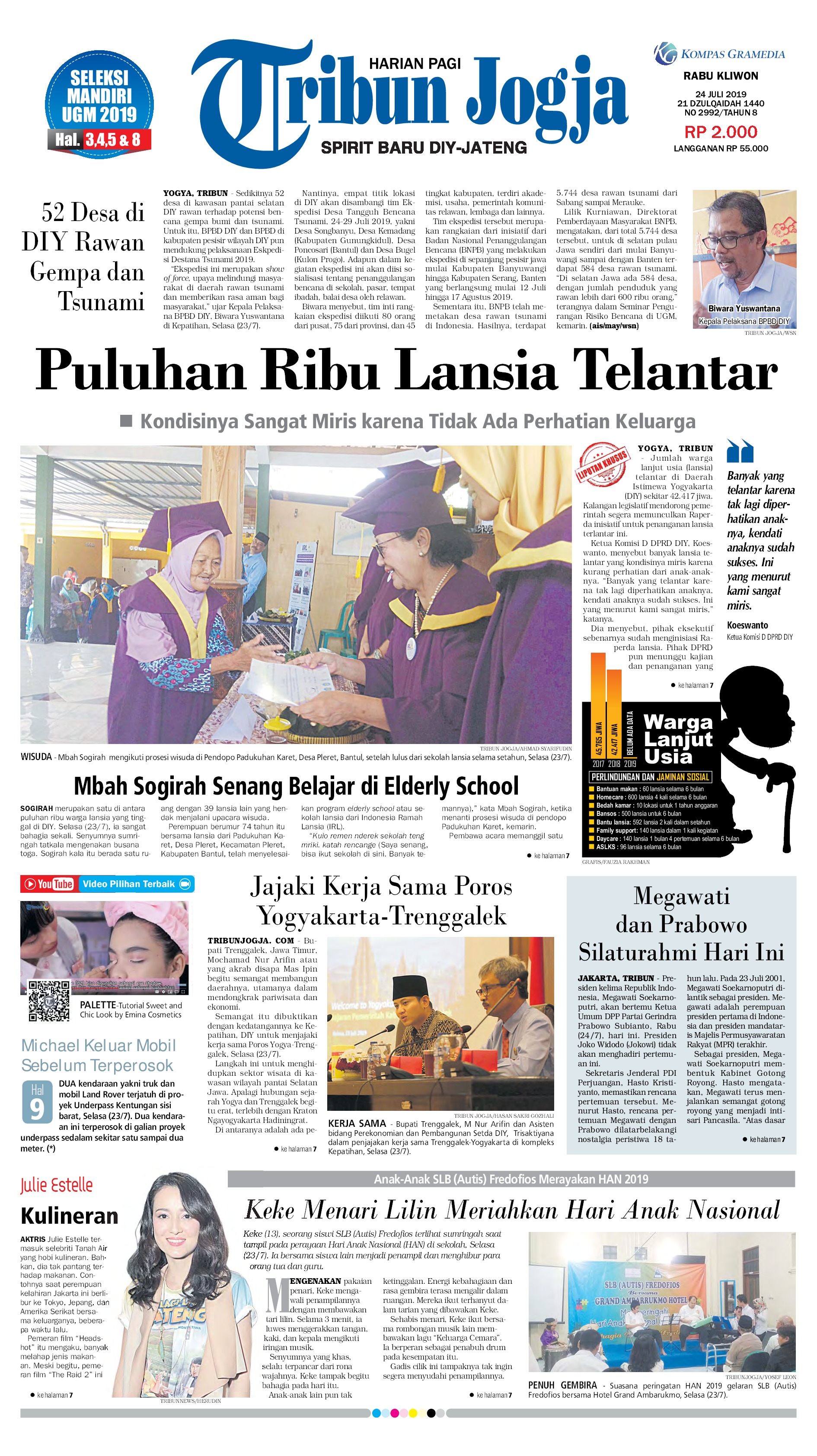 Tribun Jogja Newspaper 24 July 2019 Gramedia Digital