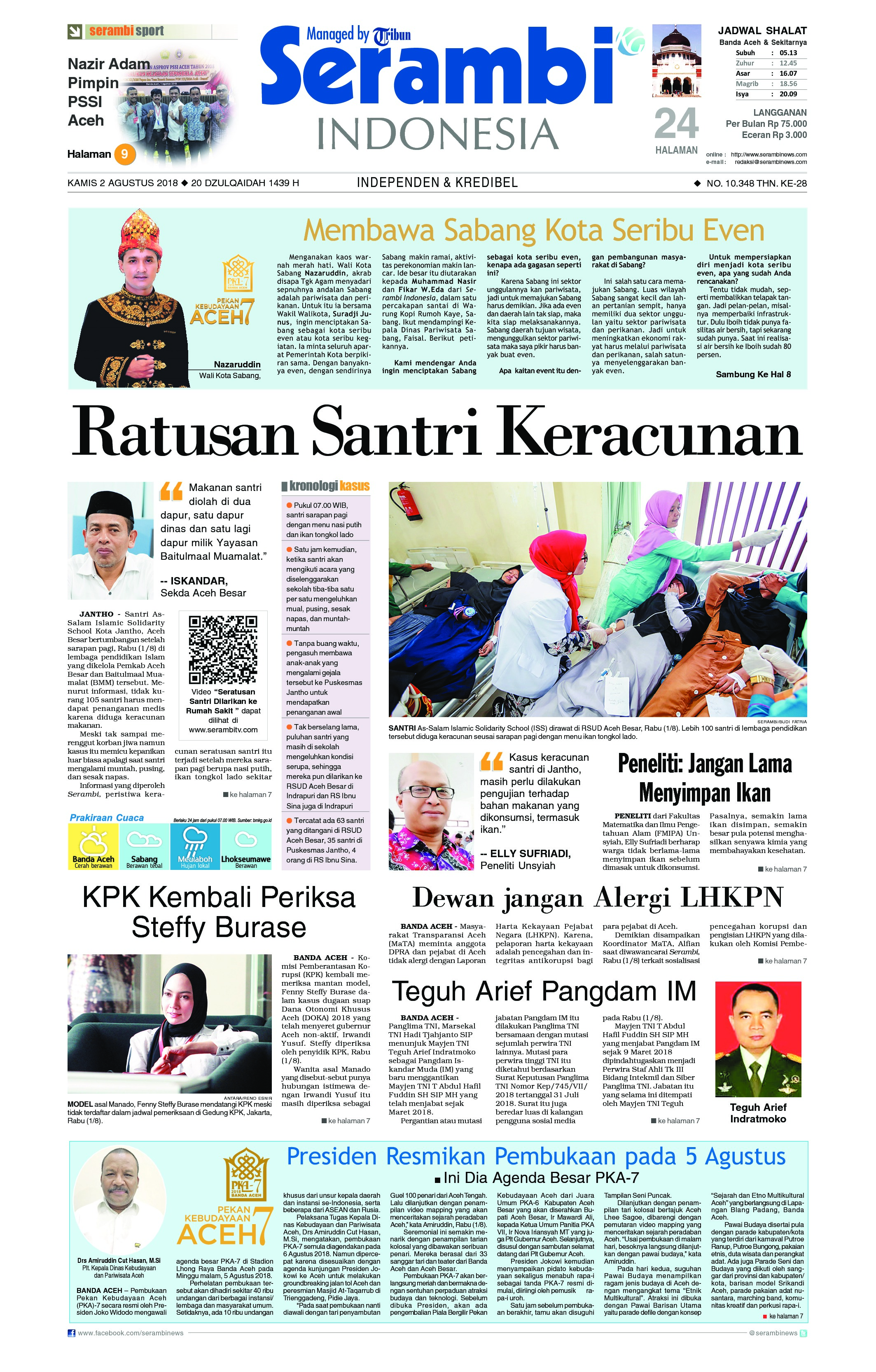 Serambi Indonesia Newspaper 02 August 2018 Gramedia Digital
