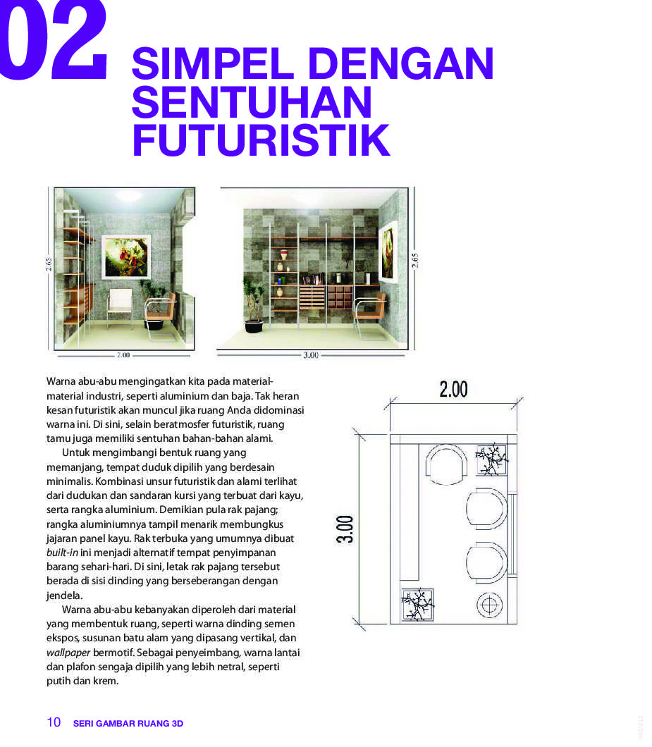 Jual Buku Seri Gambar Ruang 3D 22 Ruang Tamu Mungil 