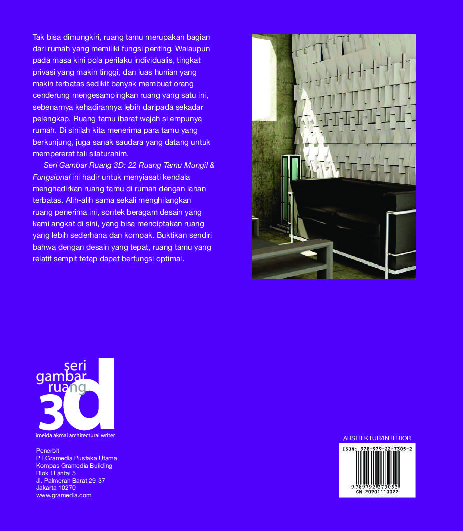 Jual Buku Seri Gambar Ruang 3D 22 Ruang Tamu Mungil 
