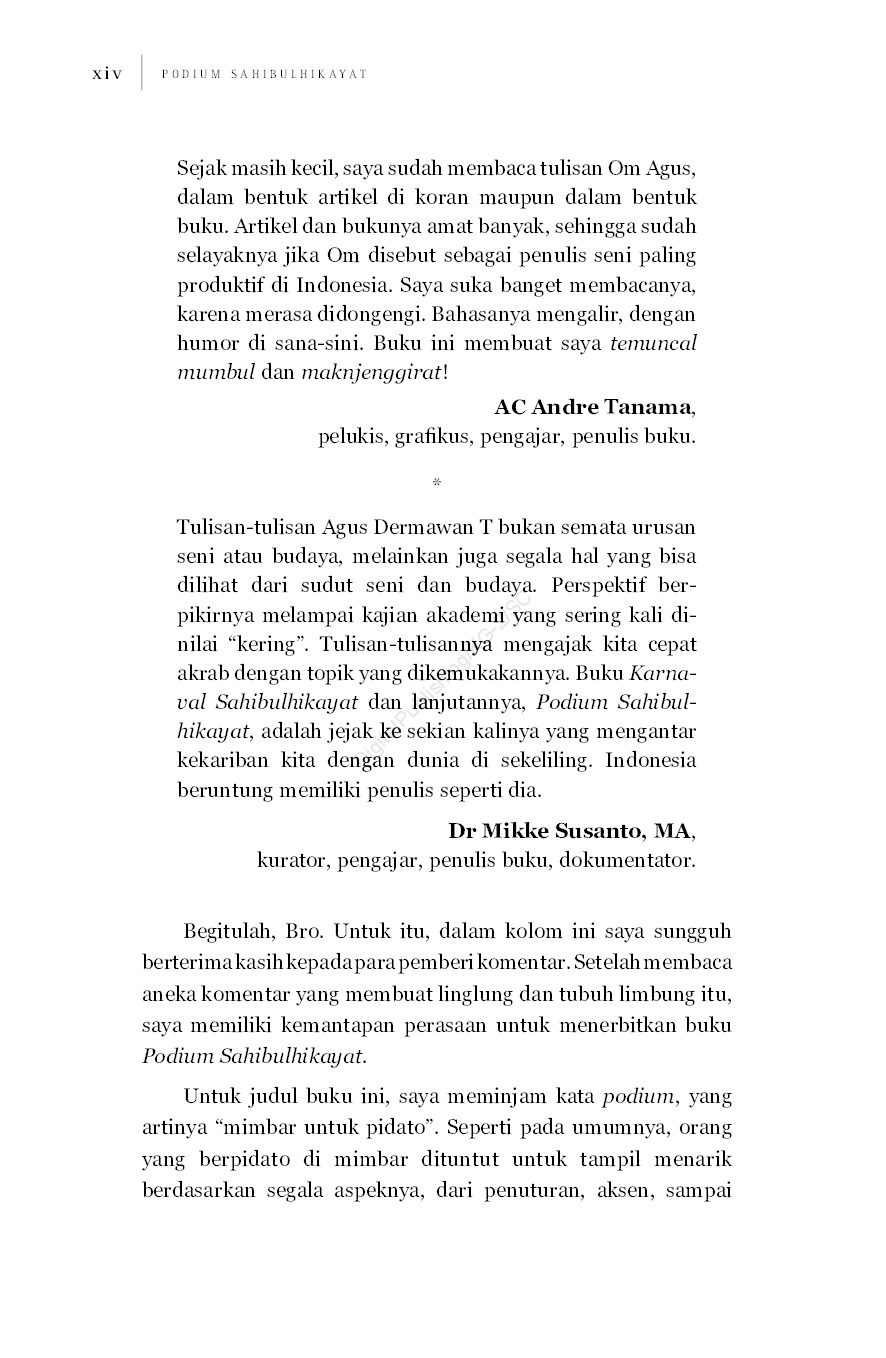 Jual Buku Podium Sahibulhikayat Oleh Agus Dermawan T Gramedia Digital Indonesia