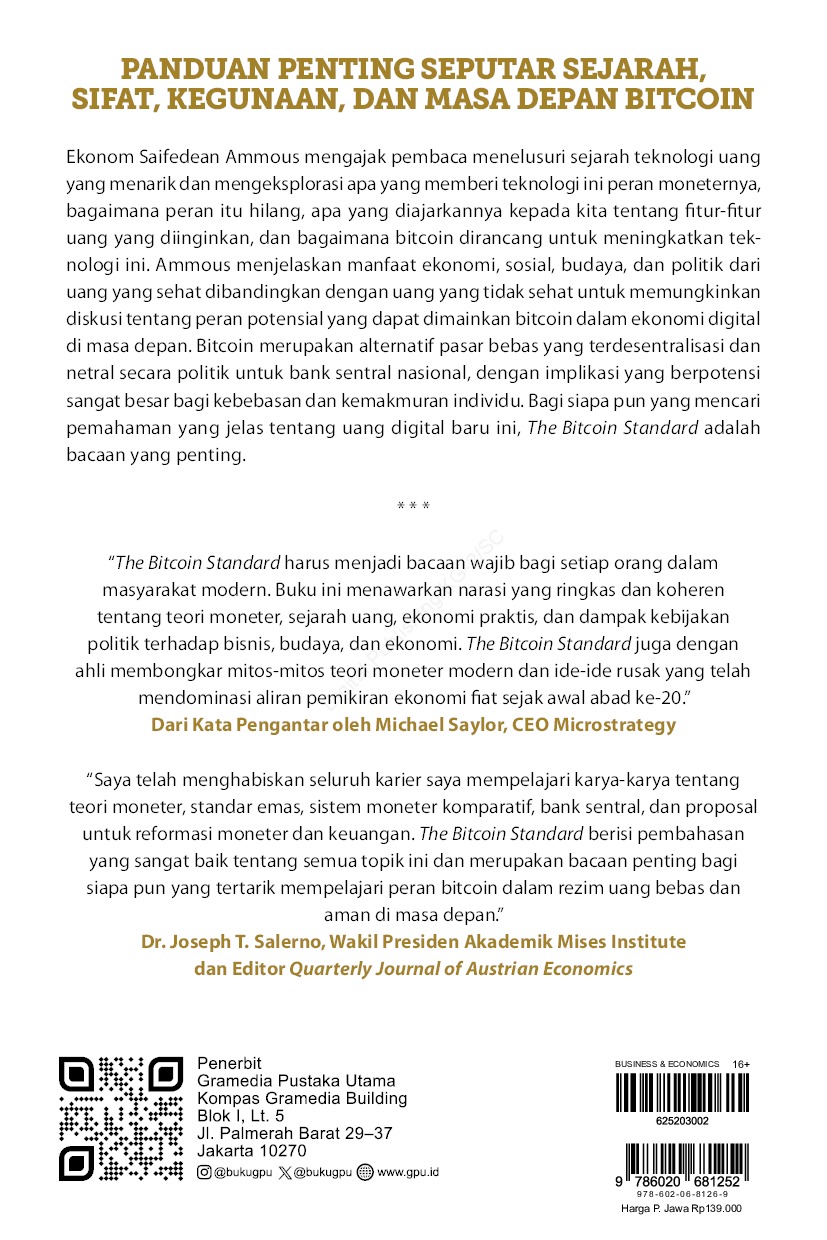 Jual Buku The Bitcoin Standard: Alternatif Terdesentralisasi dan Masa Depan  Uang Karya Saifedean Ammous