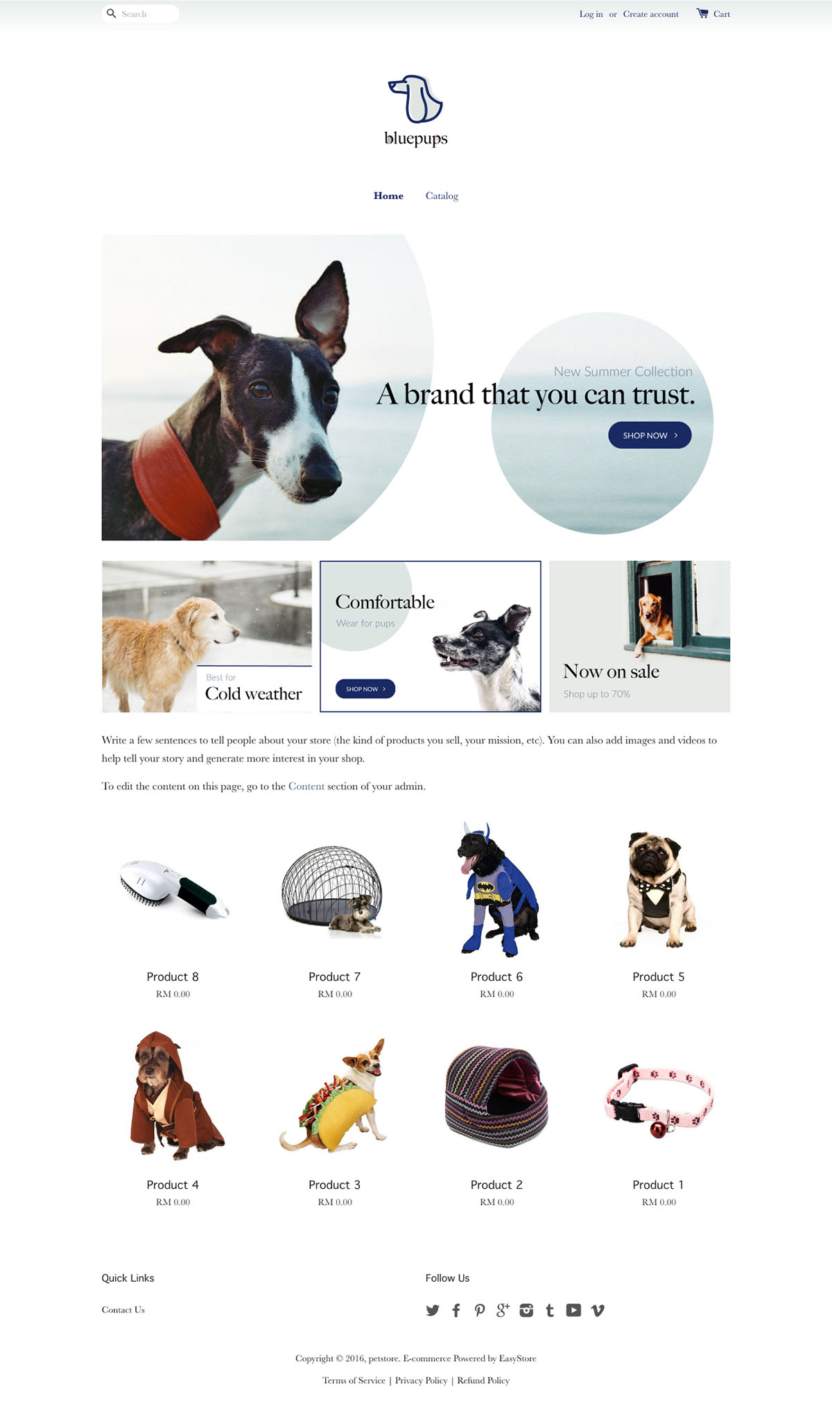 EasyStore theme | BluePups