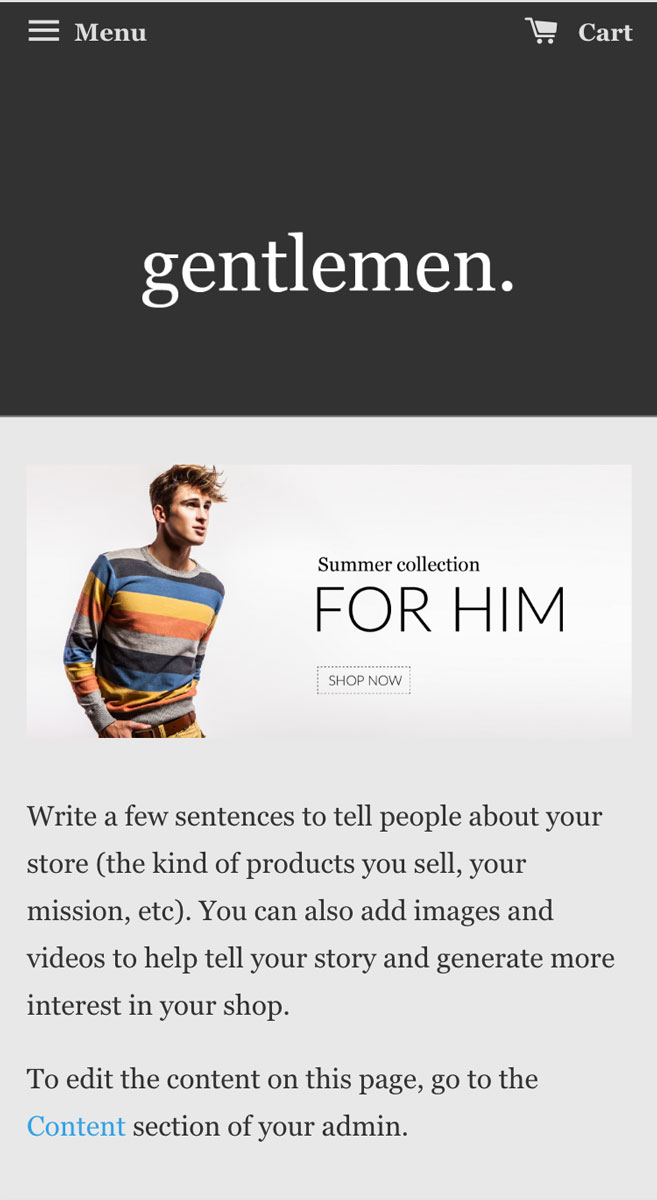 EasyStore theme | Gents