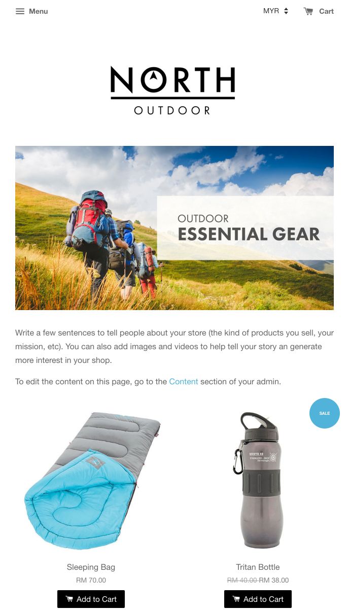 EasyStore theme | North
