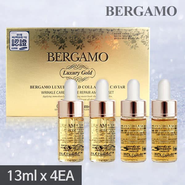 Bergamo Bộ tinh chất serum Luxury Gold Collagen & Caviar Ampoule 13ml x 4p Bergamo Bộ tinh chất serum Luxury Gold Collagen & Caviar Ampoule 13ml x 4p