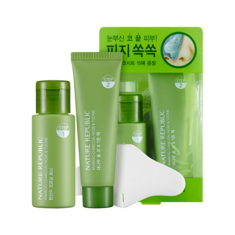 Nature Republic Lột mụn than tre Bamboo Charcoal Nose & T-zone Pack 33ml + 25ml Nature Republic Lột mụn than tre Bamboo Charcoal Nose & T-zone Pack 33ml + 25ml