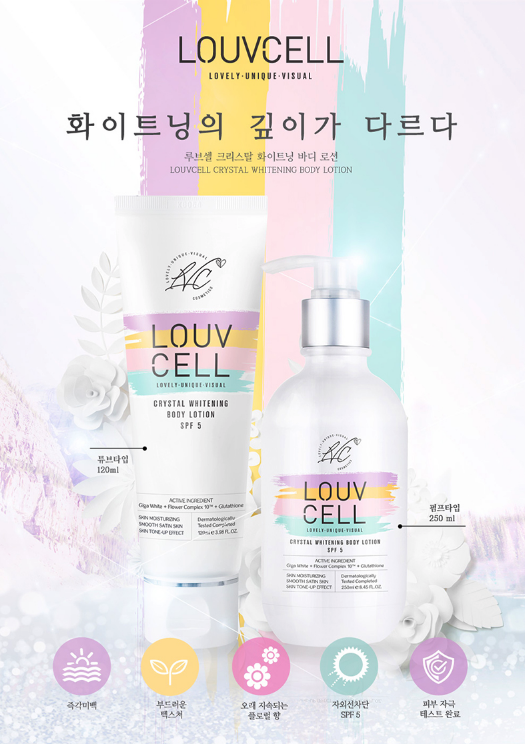 Louv Cell Sữa dưỡng thể trắng da Crystal Whitening Body Lotion Tube Type 120ml Louv Cell Sữa dưỡng thể trắng da Crystal Whitening Body Lotion Tube Type 120ml