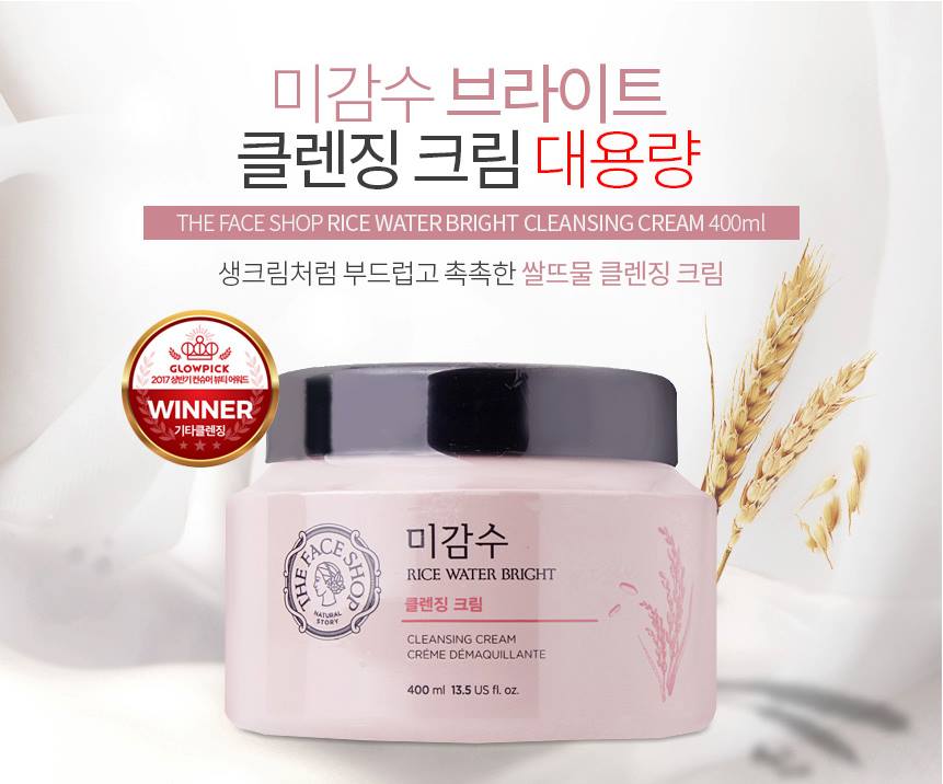 The Face Shop Kem tẩy trang sáng da Rice Water Bright Cleansing Cream 400ml The Face Shop Kem tẩy trang sáng da Rice Water Bright Cleansing Cream 400ml