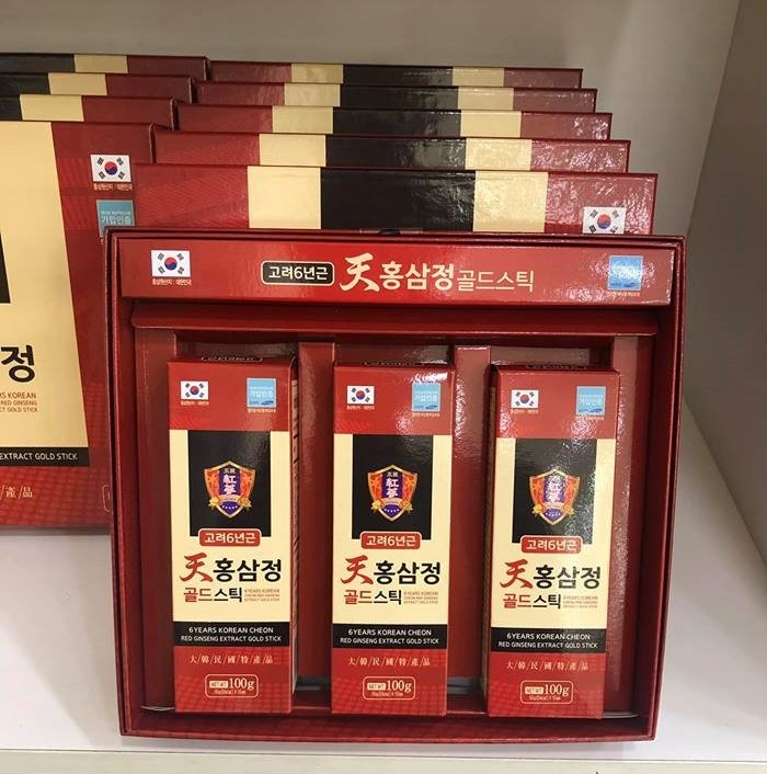 Korea 6 Years Hồng sâm Cheon Red Ginseng Extract Gold Stick 10g x 30p Korea 6 Years Hồng sâm Cheon Red Ginseng Extract Gold Stick 10g x 30p