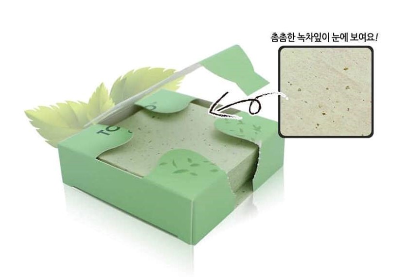 Toshido Giấy thấm dầu trà xanh Desktop Green Tea Control Oil Paper 800p Toshido Giấy thấm dầu trà xanh Desktop Green Tea Control Oil Paper 800p