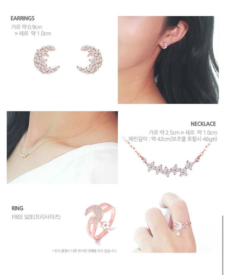 Geo Collection Set bông nhẫn dây chuyền Geo Collection Set bông nhẫn dây chuyền