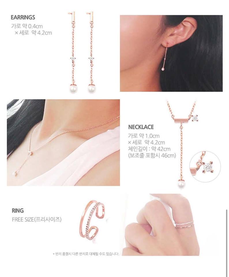 Geo Collection Set bông nhẫn dây chuyền Geo Collection Set bông nhẫn dây chuyền