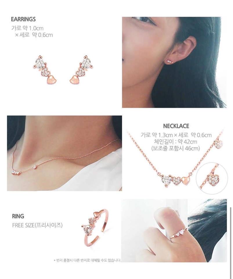 Geo Collection Set bông nhẫn dây chuyền Geo Collection Set bông nhẫn dây chuyền