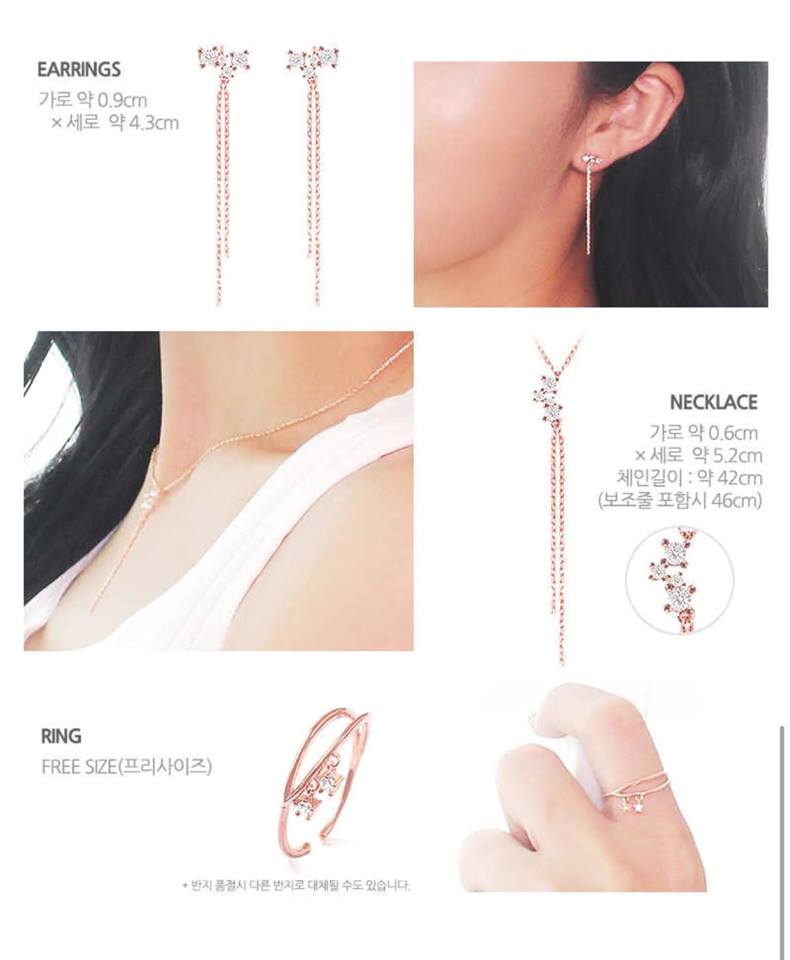 Geo Collection Set bông nhẫn dây chuyền Geo Collection Set bông nhẫn dây chuyền