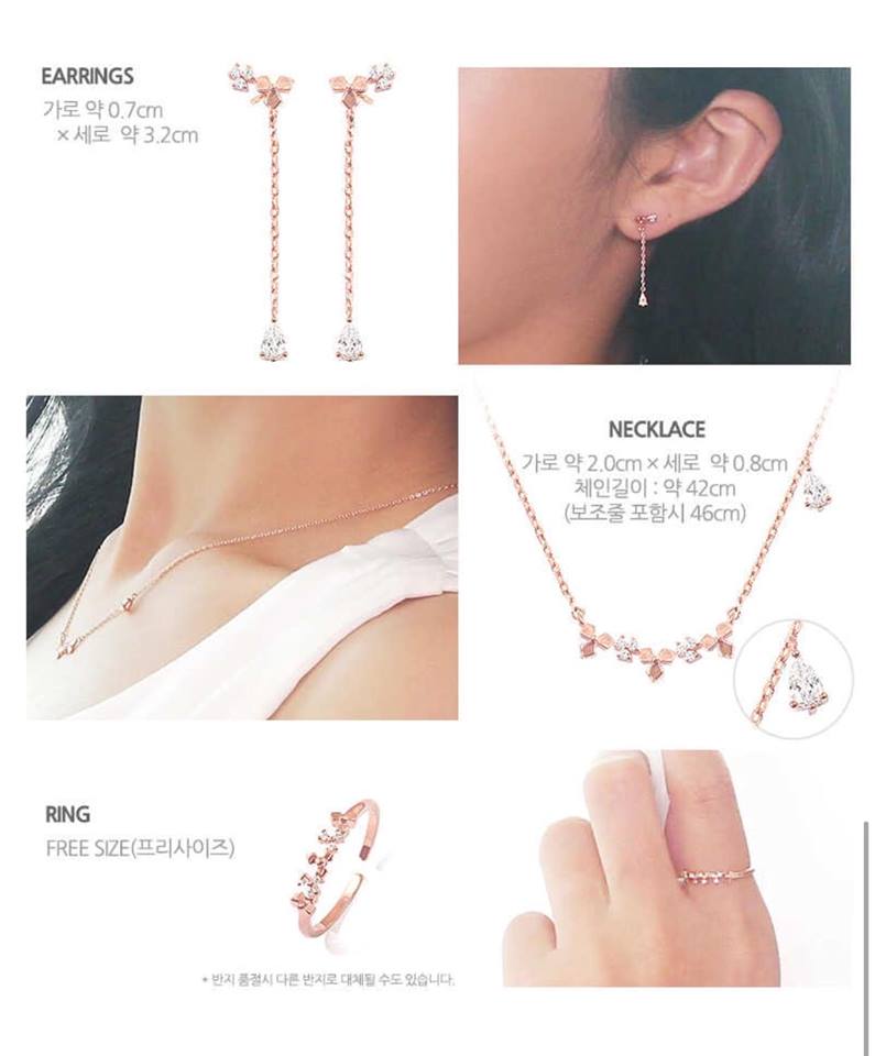 Geo Collection Set bông nhẫn dây chuyền Geo Collection Set bông nhẫn dây chuyền